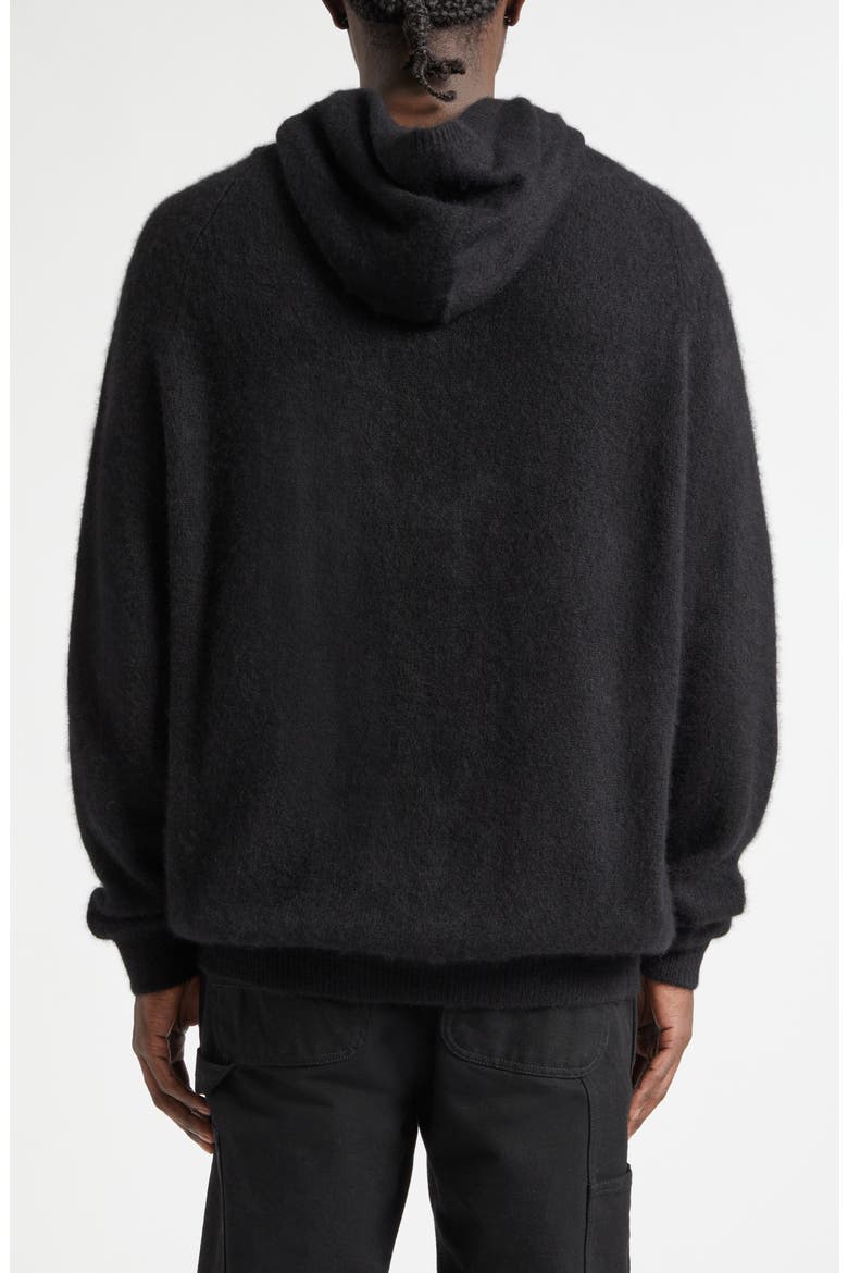 Hooded Cashmere & Silk Sweater, Alternate, color, BLACK