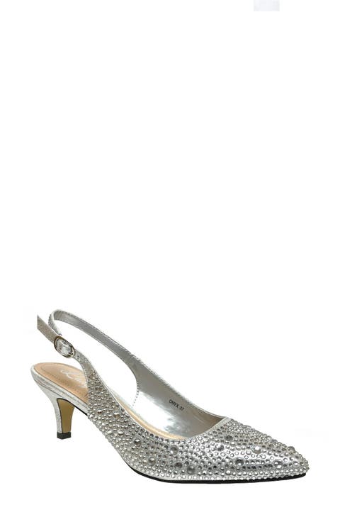 Onyx Rhinestone Slingback Pump (Women)