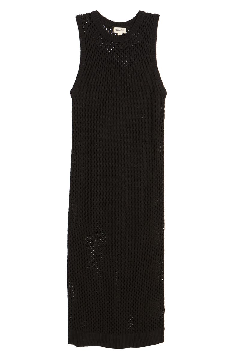 Open Edit Open Stitch Sleeveless Cotton Blend Sweater Dress, Alternate, color,