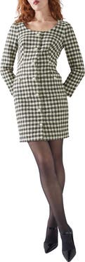 LK Bennett Keeler Long Sleeve Gingham Tweed Dress