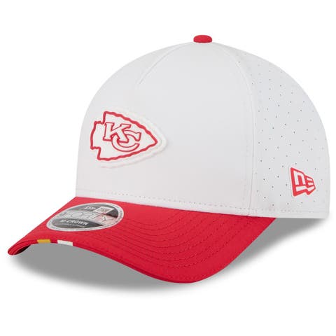 Men's New Era  White/Red Kansas City Chiefs 2025 NFL Training Camp A-Frame 9FORTY Adjustable Hat