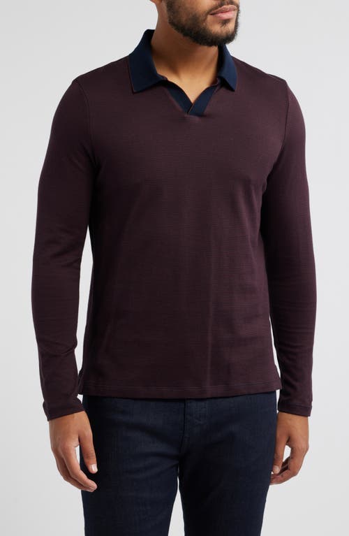 Robert Barakett Hereford Long Sleeve Polo in Red 