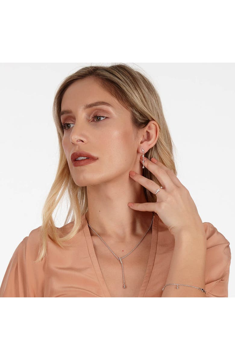 Lucy Quartermaine Open Skinny Drip Ring with White Topaz, Alternate, color, Sterling Silver