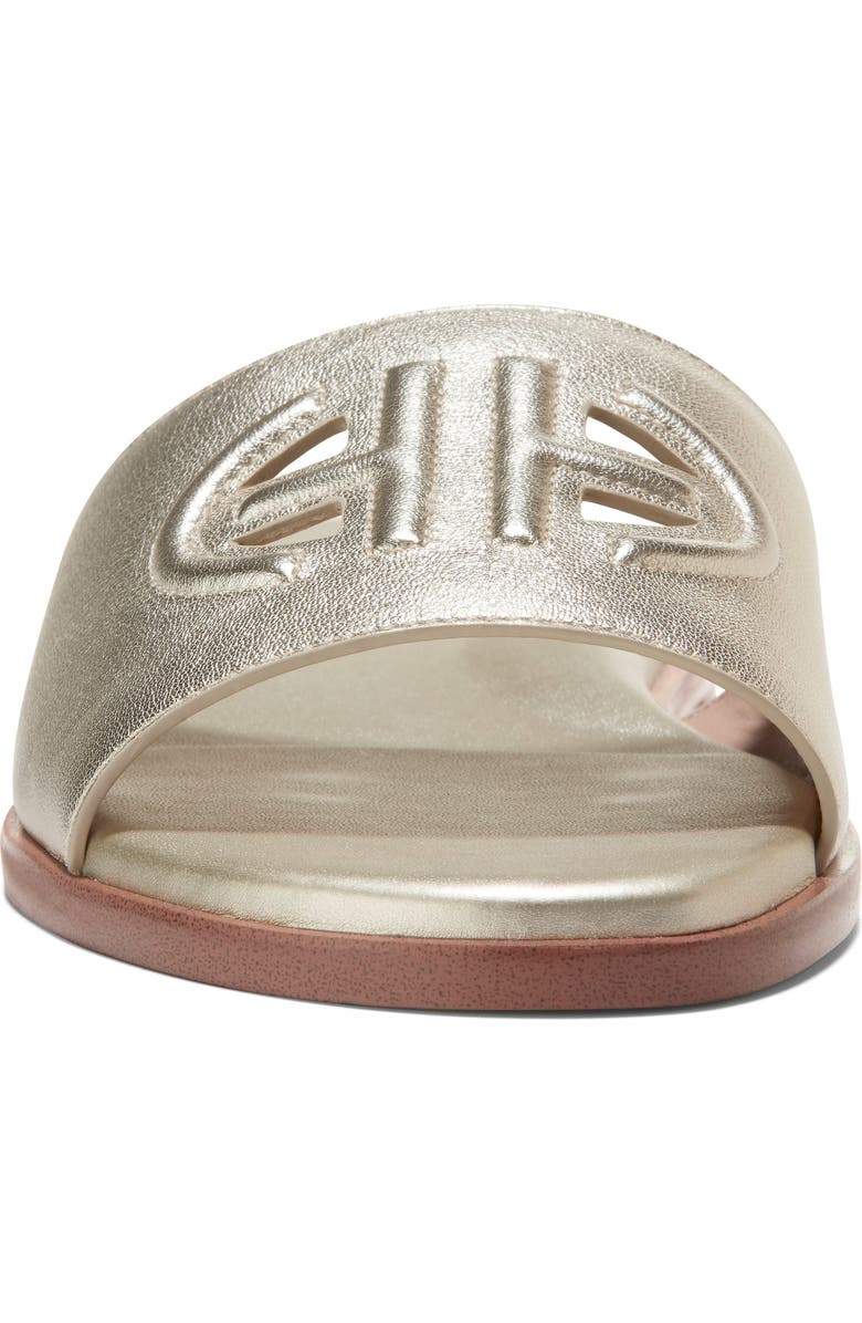 Cole Haan Flynn Logo Slide Sandal, Alternate, color, Gold Leather