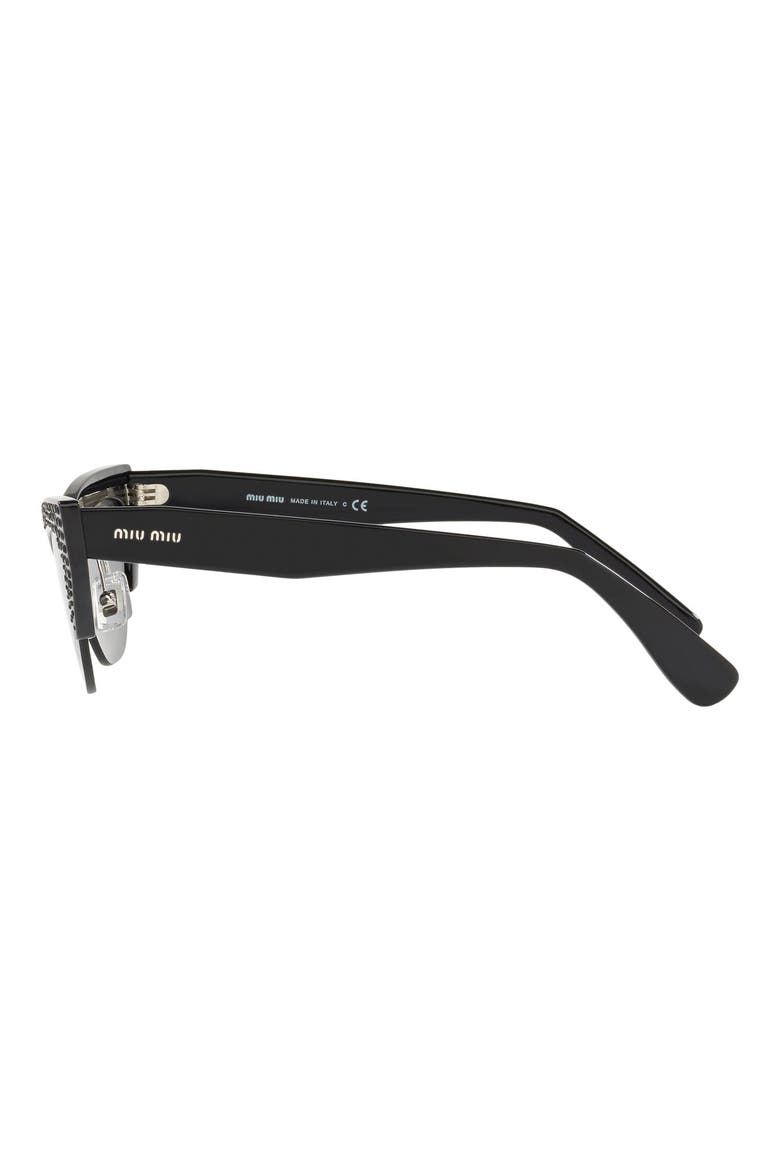 59mm Modern Cat Eye Sunglasses, Alternate, color, BLACK