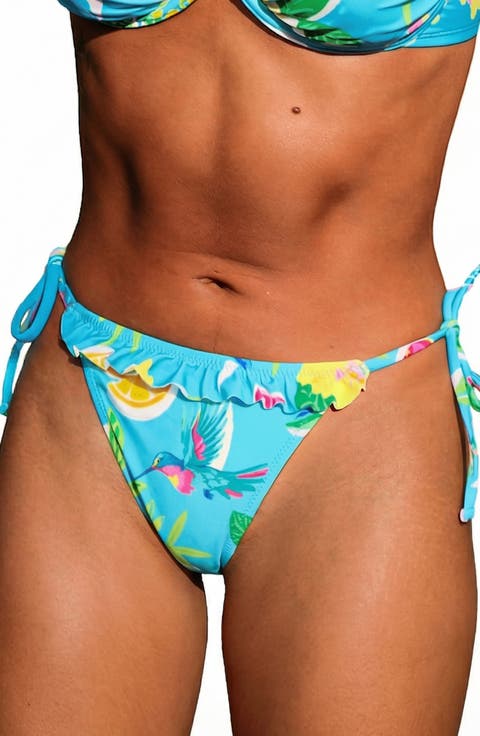 Side Tie Ruffle Bikini Bottoms