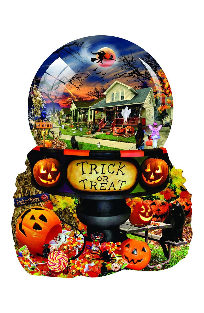 Sunsout Halloween Globe 1000 piece Jigsaw Puzzle for Adults Special Shape, Alternate, color, 