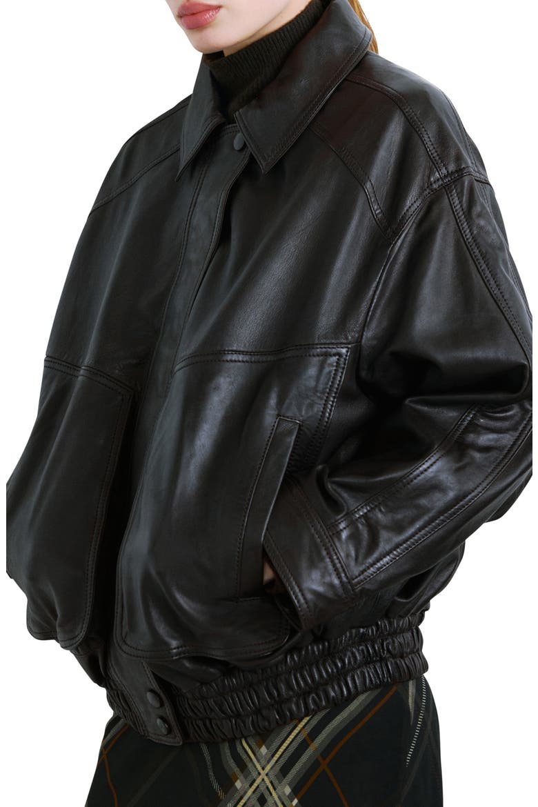 London Oversize Leather Jacket (Women) | Nordstrom