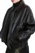 MANGO London Oversize Leather Jacket