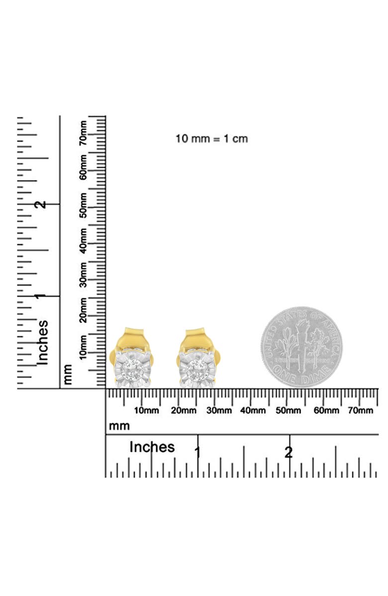 Haus of Brilliance Yellow Plated Silver 1/4 Cttw Diamond Stud Earring, Alternate, color, Yellow
