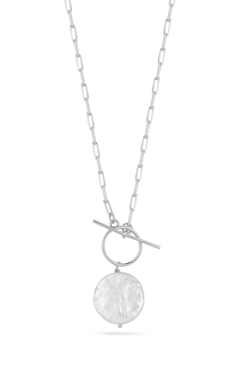Cultured Pearl Pendant Necklace, Main, color, SILVER