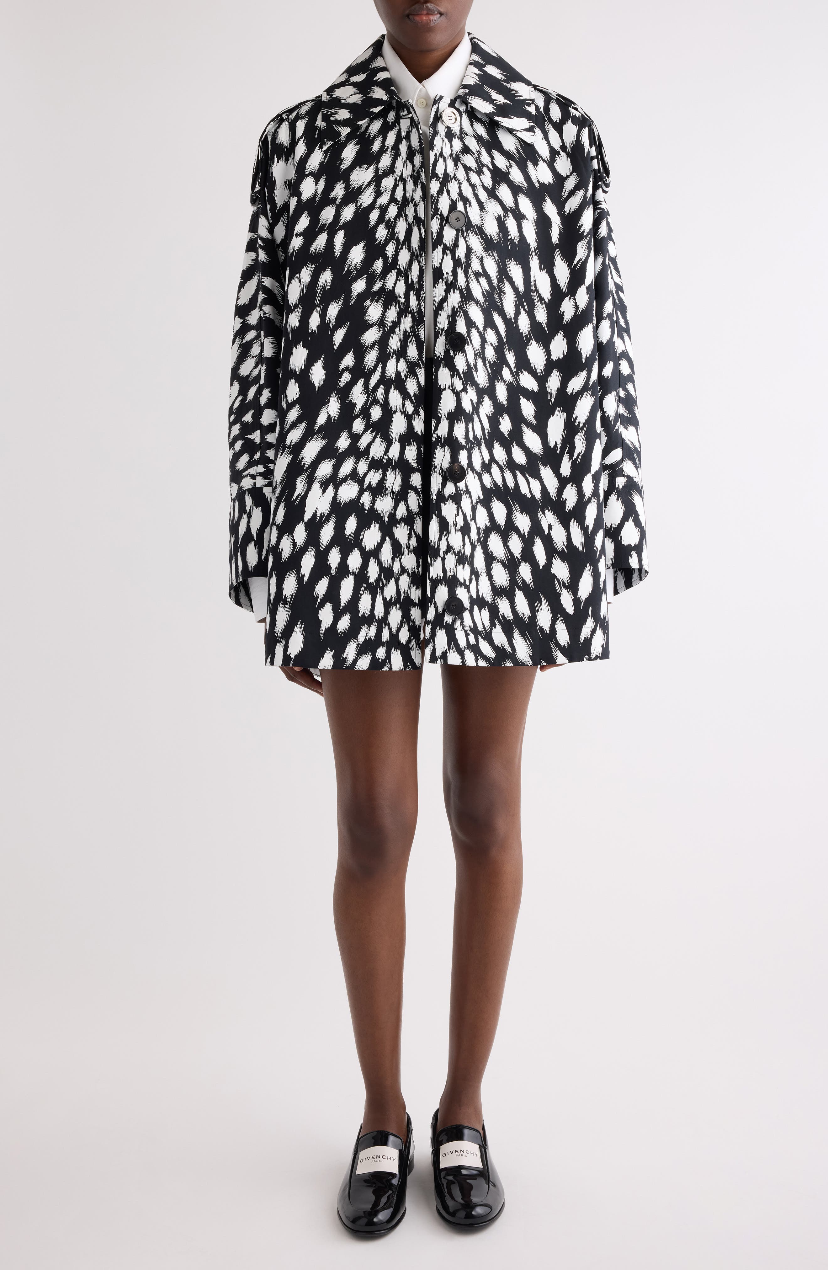 Animal Print Cocoon Trench