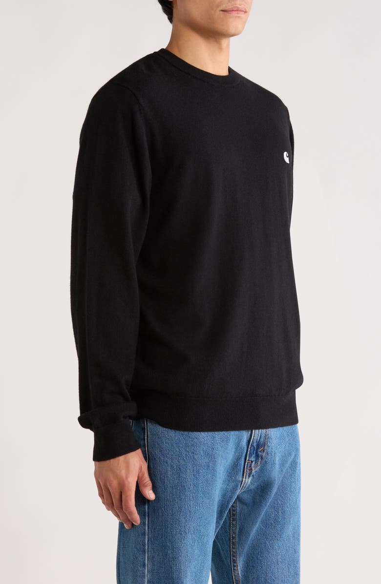 Carhartt Work In Progress Madison Lambswool Blend Sweater, Alternate, color, Black / Wax