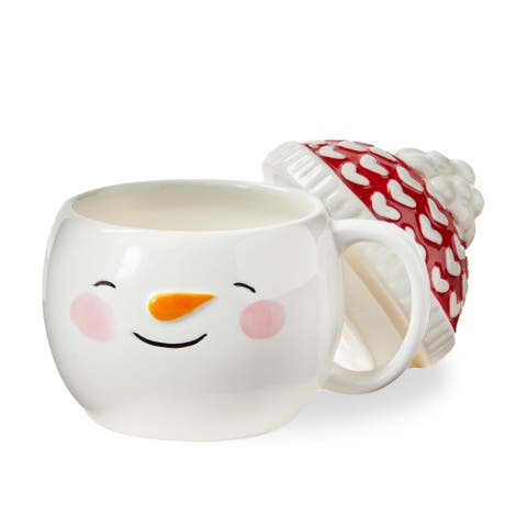 Snowman Lidded Mug Festive Drinkware for Christmas Multicolor