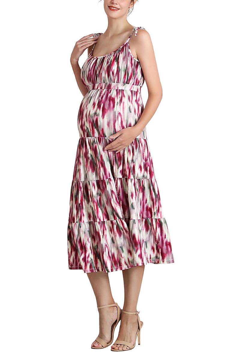 Adia Ruffle Maternity Jersey Sundress, Alternate, color, Multicolored