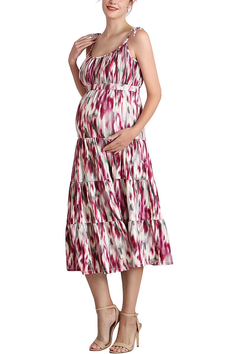 Kimi & Kai Adia Ruffle Maternity Jersey Sundress, Alternate, color, Multicolored