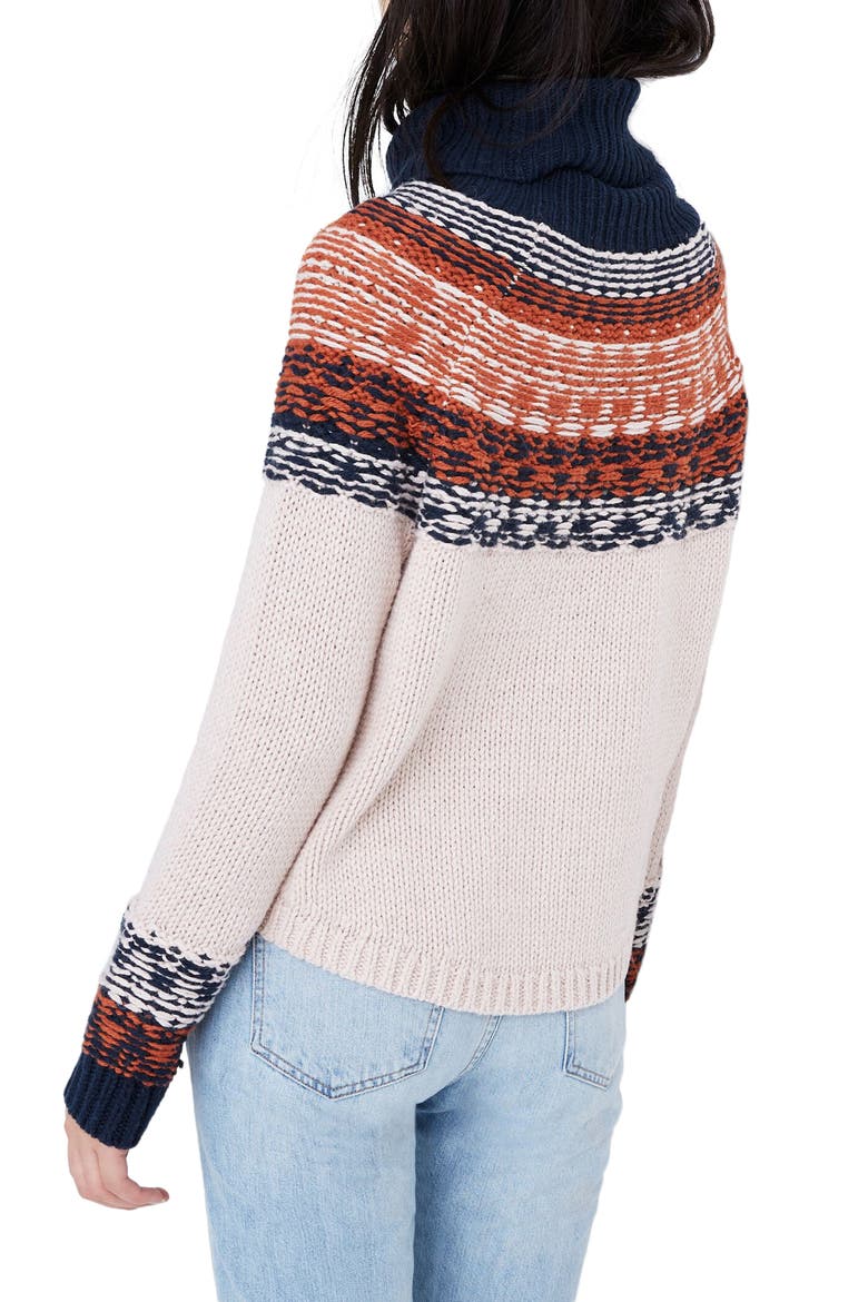 Brookdale Fair Isle Turtleneck Sweater, Alternate, color, AVALON PINK