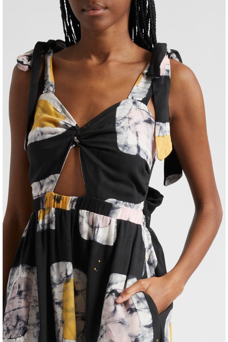 Debo Midi Sundress, Alternate, color, BLACK MULTICOLORED
