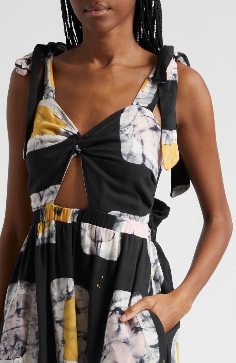 BUSAYO Debo Midi Sundress, Alternate, color, Black Multicolored