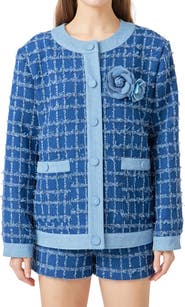 Endless Rose Denim Tweed Jacket