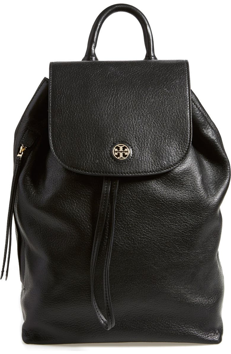 Tory Burch 'Brody' Leather Drawstring Backpack, Main, color,
