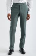 Jack Victor Piero Flat Front Stretch Cotton & Wool Dress Pants