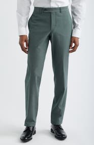 Jack Victor Piero Flat Front Stretch Cotton & Wool Dress Pants