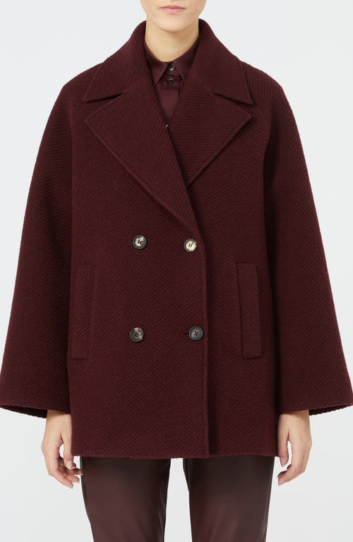 Mm By Max Mara Obliqua Double Breasted Coat In Burgundy