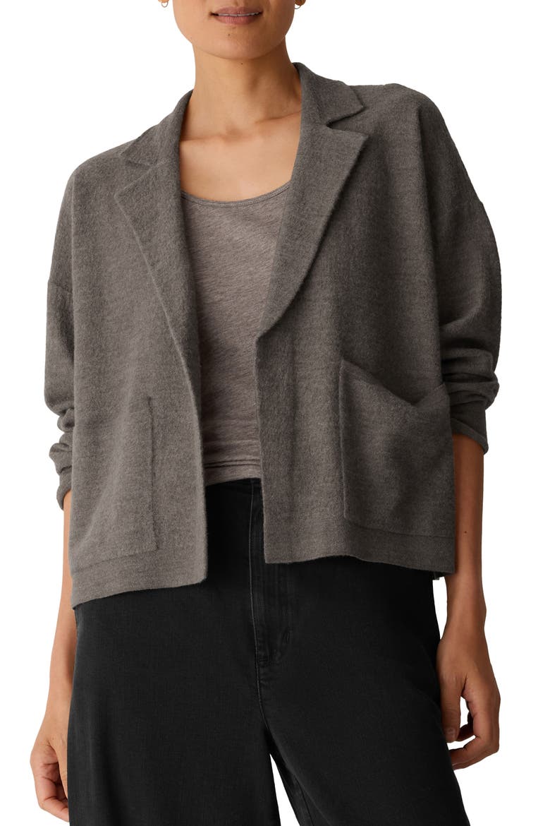 Notch Collar Cardigan, Main, color, COBBLESTONE