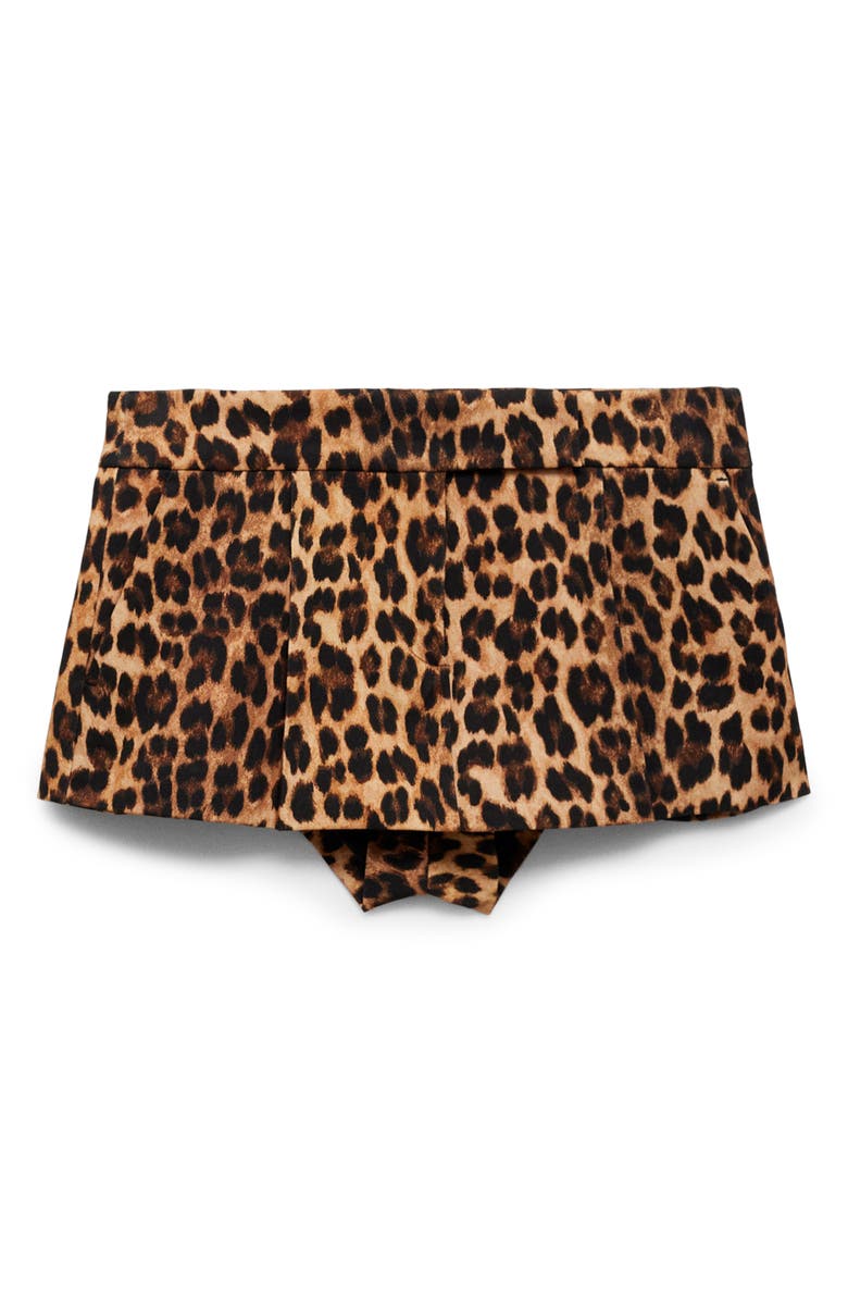 MANGO Leopard Print Skort, Main, color,