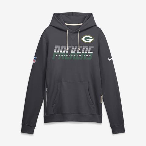 Men's Nike Charcoal Green Bay Packers Sideline Standard Issue Top Prospect Dri-FIT Hoodie