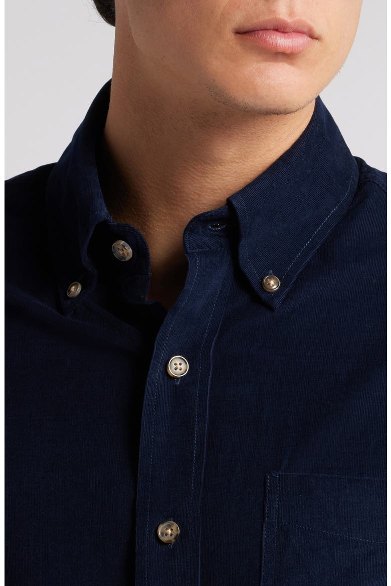 Pinwale Corduroy Button Down Shirt, Alternate, color, NAVY