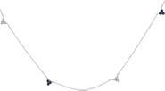 Haus of Brilliance 14K White Gold 1/5 Cttw Diamond and Sapphire Trio Cluster Station Necklace