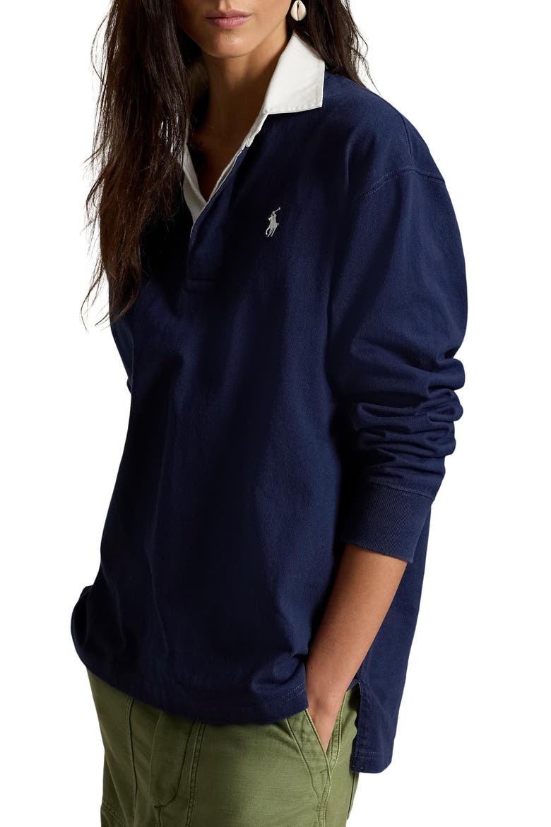 Oversize Rugby Cotton Polo, Main, color, EASTSIDE ROYAL