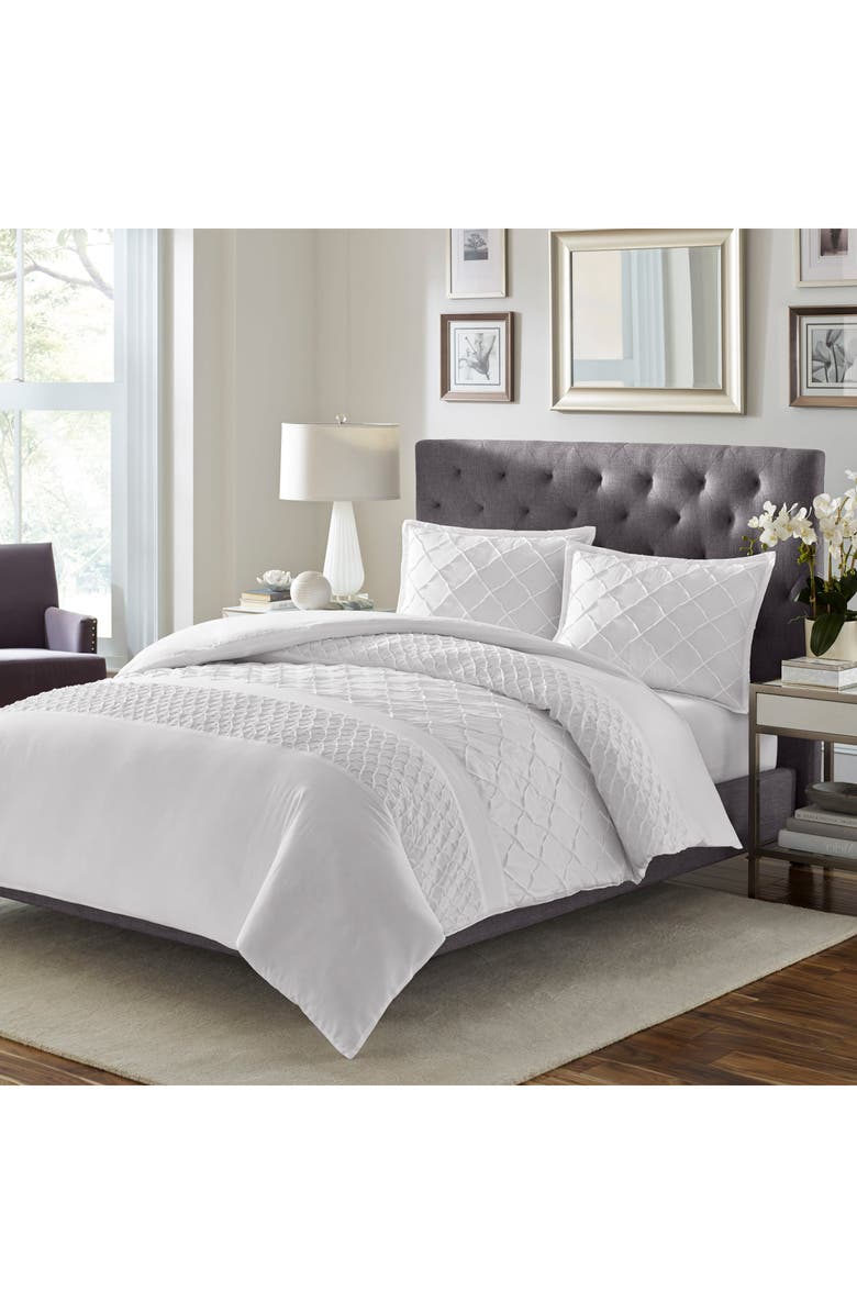 STONE COTTAGE Mosaic 180 Thread Count Duvet & Sham Set, Alternate, color, White