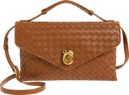 Bottega Veneta Knot Lock Intrecciato Leather Shoulder Bag