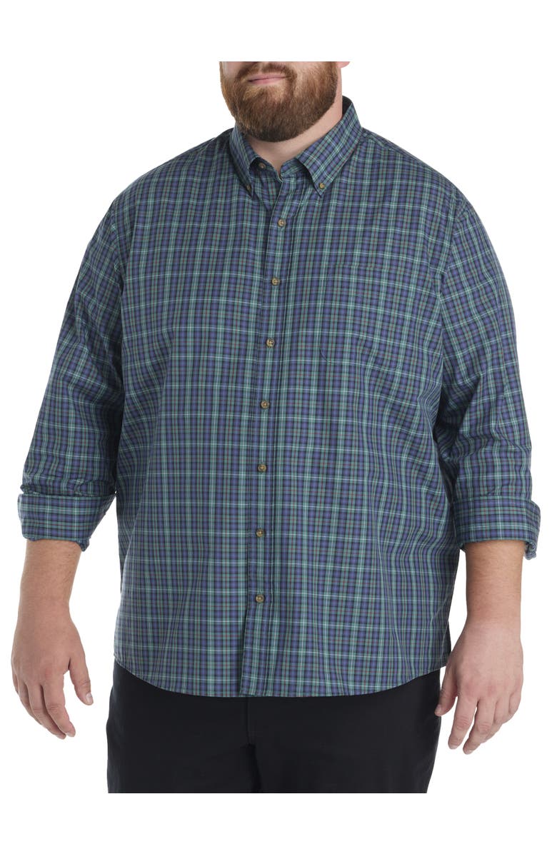 Harbor Bay by DXL Big 
Tall Easy-Care Large Plaid Sport Shirt, Main, color, Multi