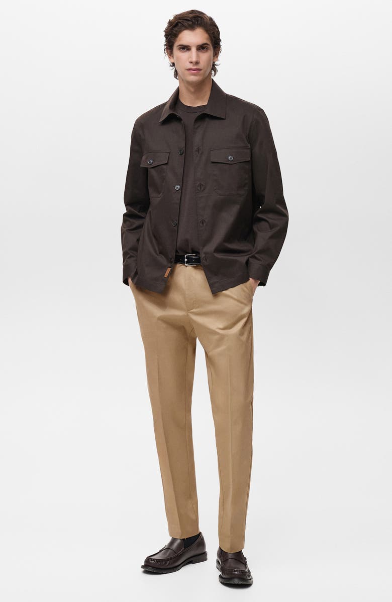 MANGO Dublino Slim Fit Twill Chinos, Alternate, color, Medium Brown