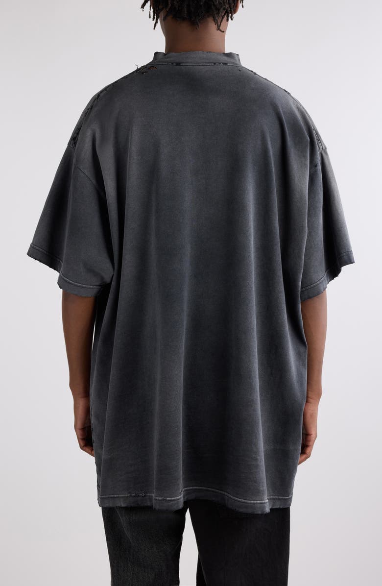 Balenciaga Gender Inclusive Oversize Distressed Logo Cotton T-Shirt, Alternate, color, 