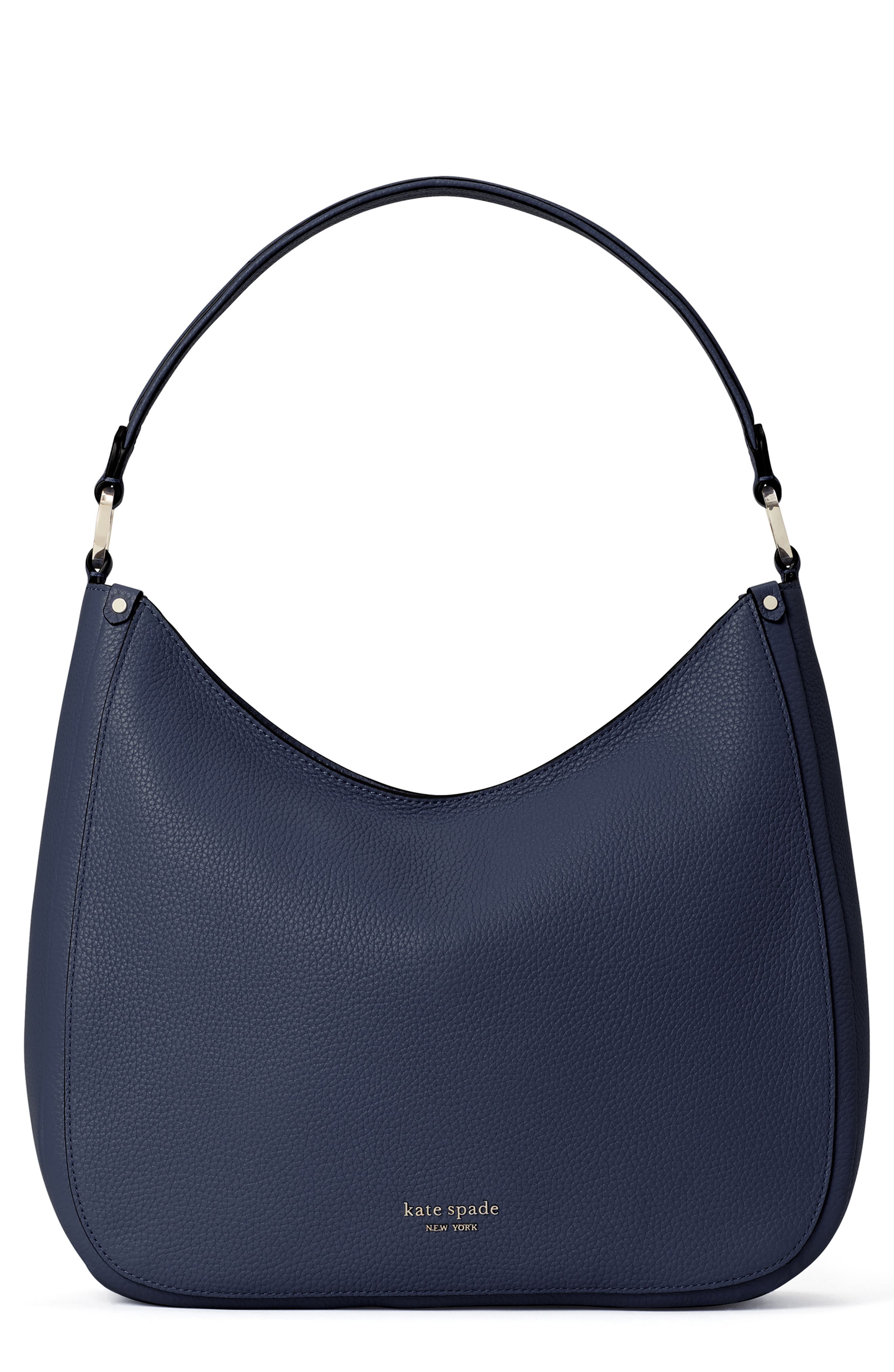 roulette large leather hobo bag, Main, color, BLAZER BLUE