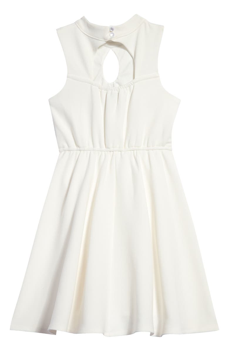 Ava & Yelly Kids' Mock Neck Keyhole Ribbed Dress, Alternate, color, 