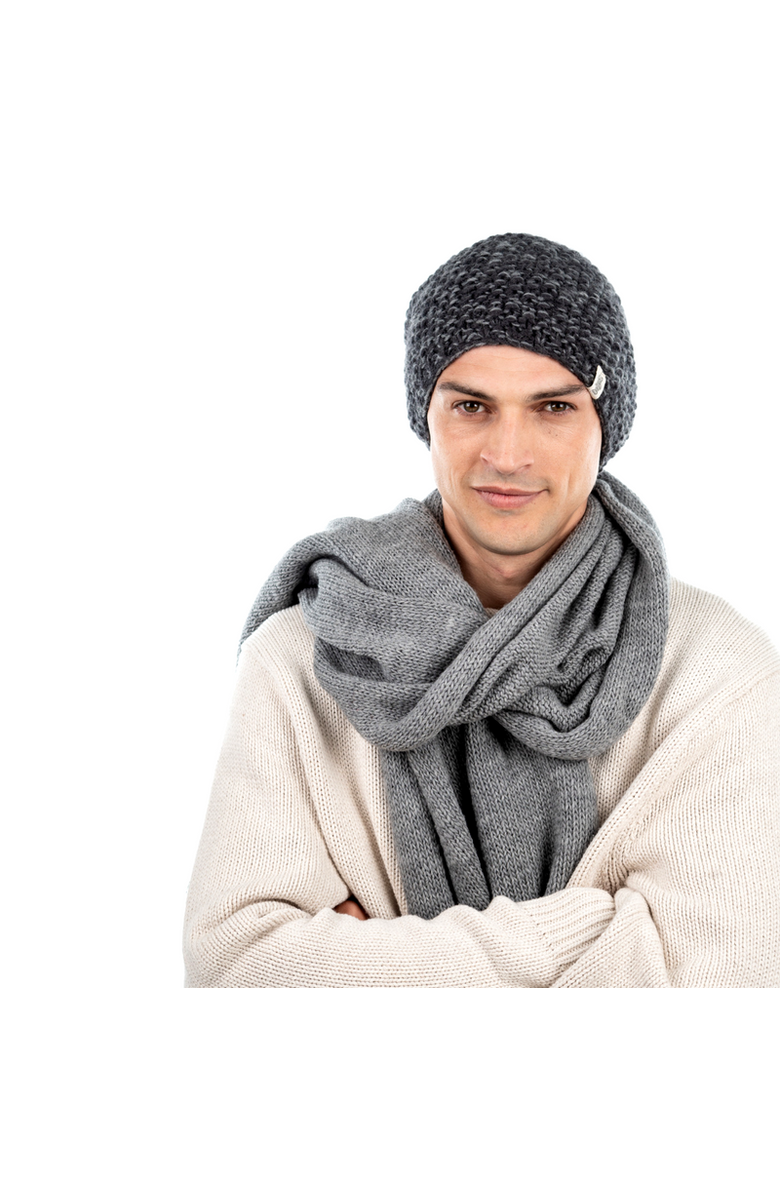 Nirvanna Designs Marich Pattern Long Pull On Cap, Alternate, color, Black