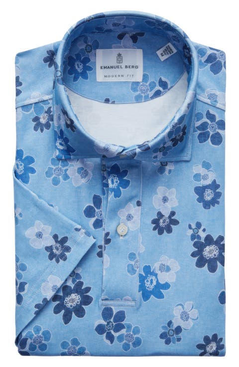 Modern Fit 4 Flex Short Sleeve Stretch Knit Polo Shirt