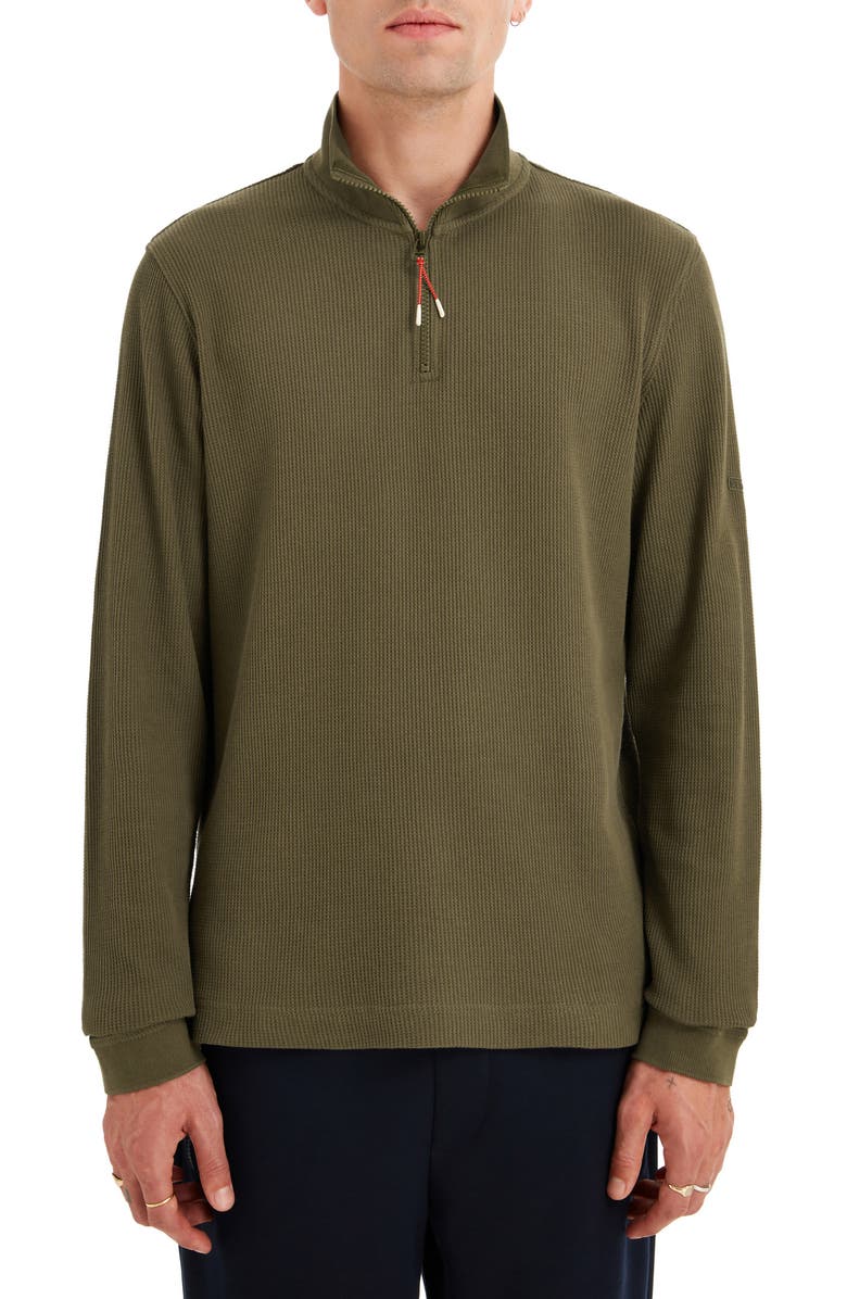 Sealskinz Forncet Waffle Stitch Organic Cotton Quarter Zip Pullover, Main, color,