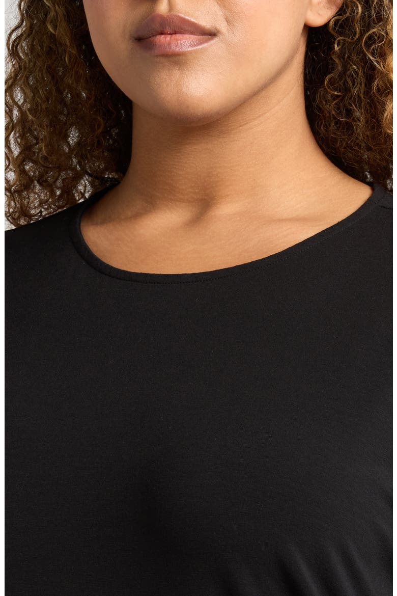 Pleated Sleeve Top, Alternate, color, BLACK