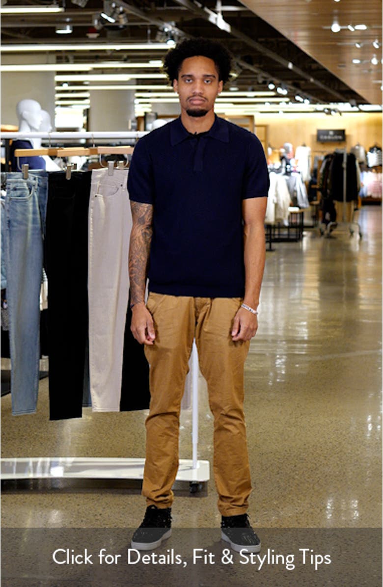 Short Sleeve Ribbed Cotton & Modal Polo Sweater, sales video thumbnail