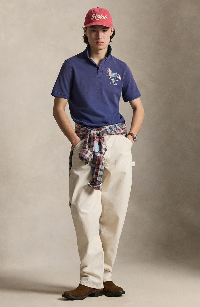 Polo Ralph Lauren Classic Fit Horse Appliqué Polo Shirt, Alternate, color, Light Navy