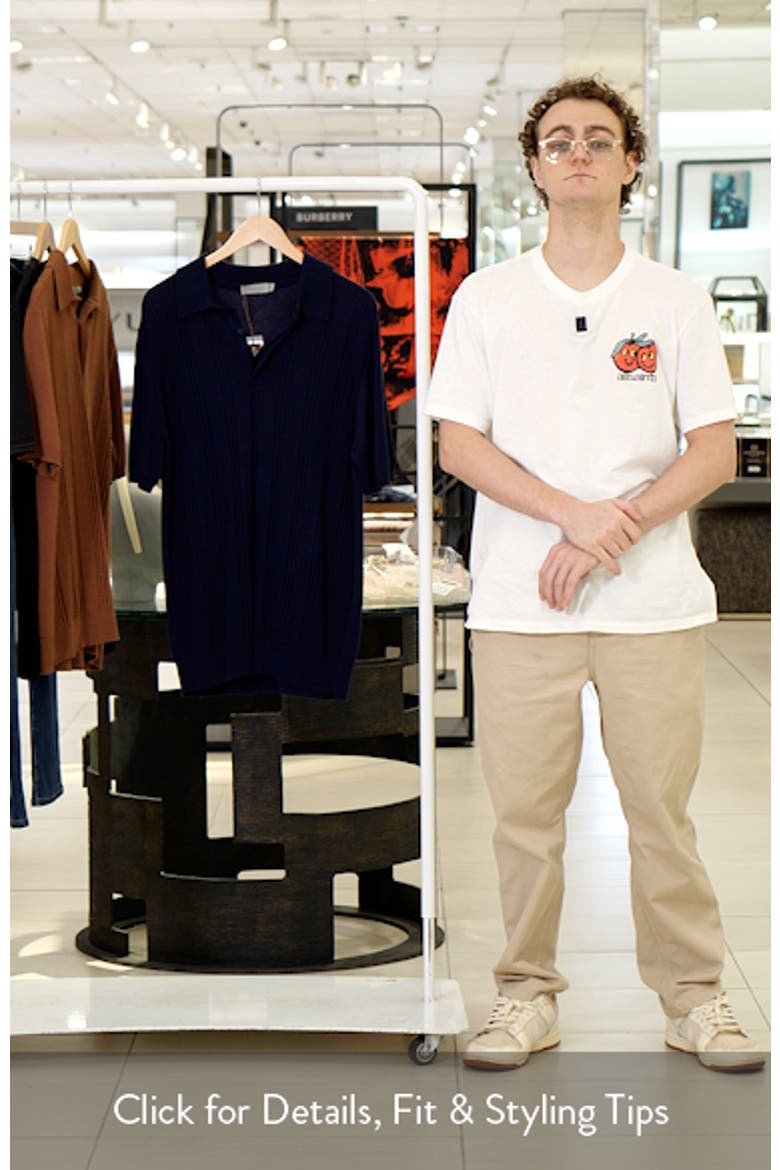 Ribbed Cotton Blend Polo Sweater video