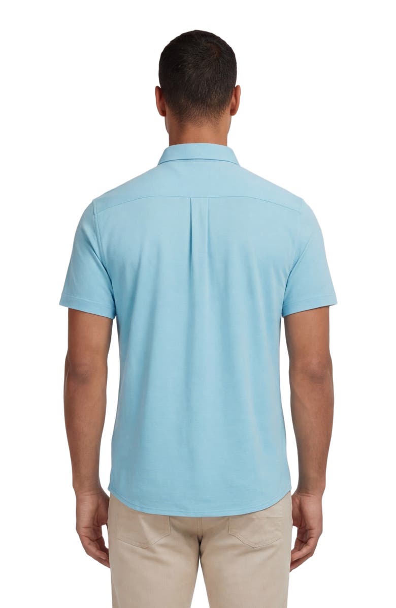 Lords of Harlech Mens Merino Wool Button-up Shirt, Alternate, color, Teal