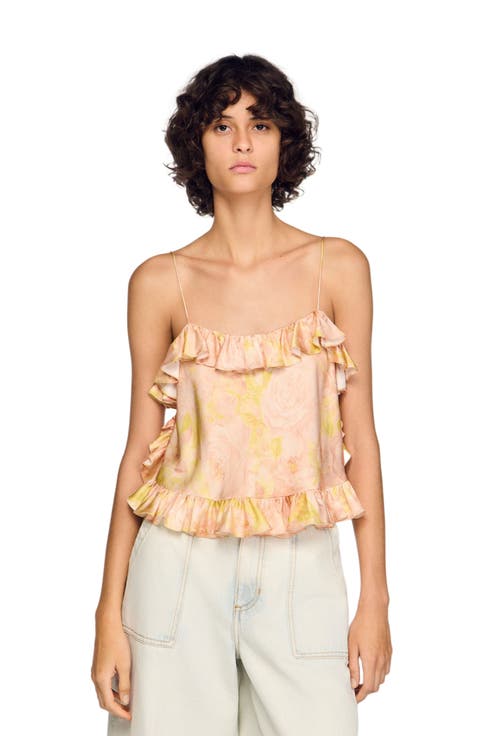 Flower print crop top
